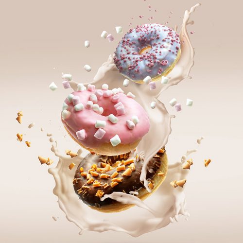 product-flying-donuts-with-cream-splashes
