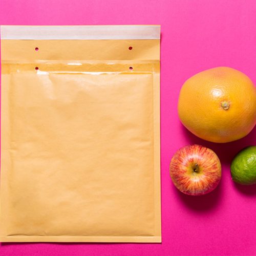 product-padde-envelope-fruits-shipping-concept